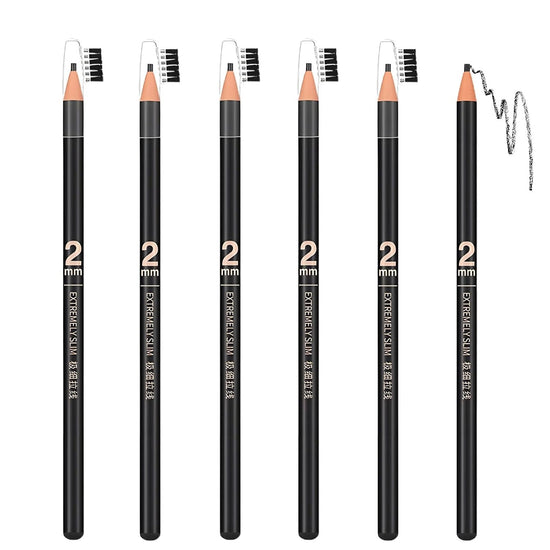 Hair-stroke thin tip black pencils (6pc)